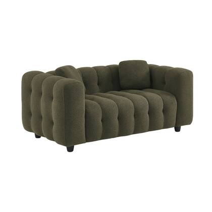 sweeek - 2-zitsbank, bekleed met bouclé textuur Groen