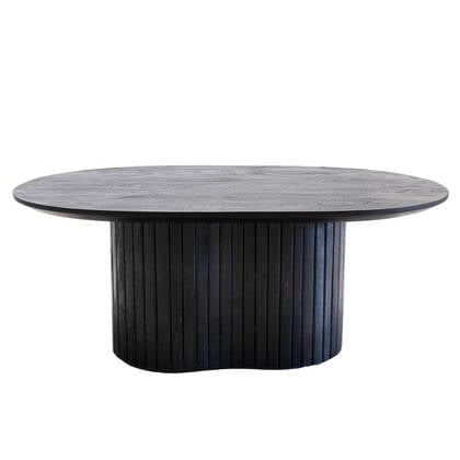 Giga Meubel - Salontafel Ovaal 90cm - Zwart Mangohout - Ava