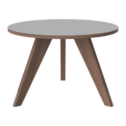 Bolia New Mood Salontafel - Geolied Walnoot - Ø 60 cm - Licht Grijs