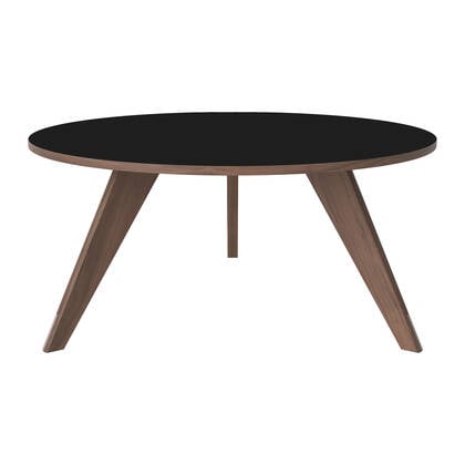 Bolia New Mood Salontafel - Geolied Walnoot - Ø 90 cm - Zwart