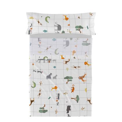 Mini savanna Laken Set 2-delig 160x270 cm (Bed 80|90) Happyfriday Mini, Veelkleurig, 100% katoen, de kwaliteit van 150 TC Multicolor