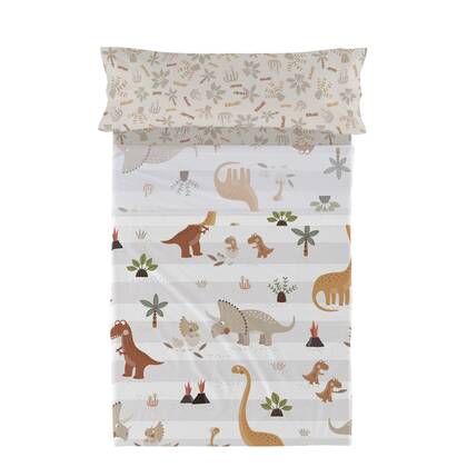 Dino family Laken Set 2-delig 160x270 cm (Bed 80|90) Moshi Moshi, Veelkleurig, 100% katoen, de kwaliteit van 150 TC Multicolor