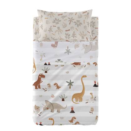Dino family Laken Set 2-delig 120x180 cm (Maxiledikant) Moshi Moshi, Veelkleurig, 100% katoen, de kwaliteit van 150 TC Multicolor