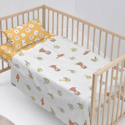 World trip Laken Set 2-delig Mr Fox, Veelkleurig, 100% katoen, de kwaliteit van 150 TC Multicolor