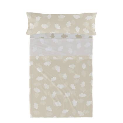 Clouds Laken Set 2-delig Beige Basic Kids, Beige, 100% katoen, de kwaliteit van 150 TC
