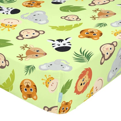 Wild Hoeslaken wieg Mr Fox, Veelkleurig, 100% katoen, de kwaliteit van 150 TC Multicolor