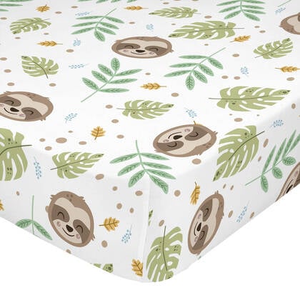 Happy sloth Hoeslaken wieg Moshi Moshi, Veelkleurig, 100% katoen, de kwaliteit van 150 TC Multicolor