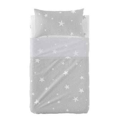 Little star Laken Set ledikant 2-delig Grijs Basic Kids, Grijs, 100% katoen, de kwaliteit van 150 TC