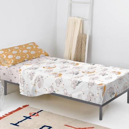 Baby koala Laken Set 2-delig Moshi Moshi, Veelkleurig, 100% katoen, de kwaliteit van 150 TC Multicolor