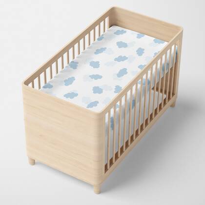 Clouds Hoeslaken Blauw Basic Kids, Blauw, 100% katoen, de kwaliteit van 150 hilos