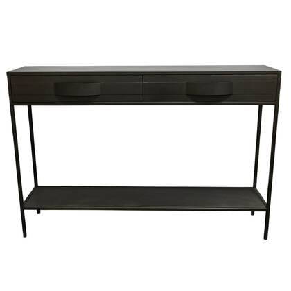 PTMD Sidetable Acalia - 120x30x81 cm - Metaal - Bruin Grijs