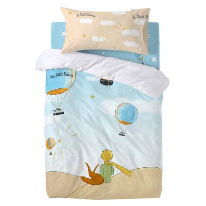 Montgolfiere Dekbedovertrek wieg 2-delig Le Petit Prince, Veelkleurig, 100% katoen, de kwaliteit van 150 TC Multicolor