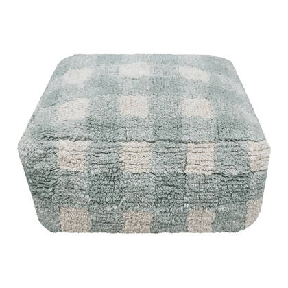 Lorena Canals Vichy Poef - Blauw Blauw, Beige