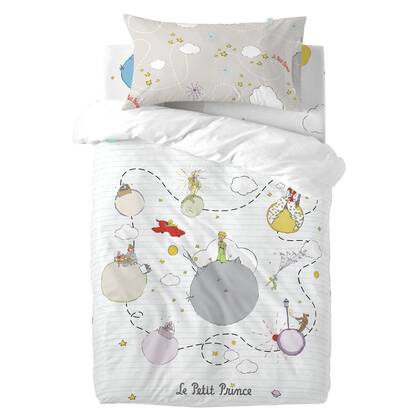 Voyageur Dekbedovertrek wieg 2-delig Le Petit Prince, Veelkleurig, 100% katoen, de kwaliteit van 150 TC Multicolor
