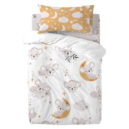 Baby koala Dekbedovertrek wieg 2-delig Moshi Moshi, Veelkleurig, 100% katoen, de kwaliteit van 150 hilos Multicolor