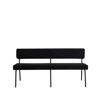 Bronx71 Velvet eetkamerbank Espen 160 cm Zwart