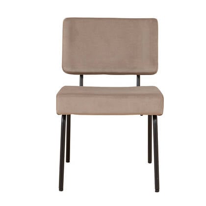 Bronx71 Velvet eetkamerstoel Espen - Eetkamerstoelen set van 4 Taupe