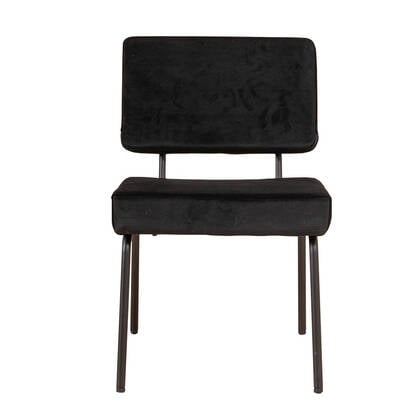 Bronx71 Velvet eetkamerstoel Espen - Eetkamerstoelen set van 6 Zwart