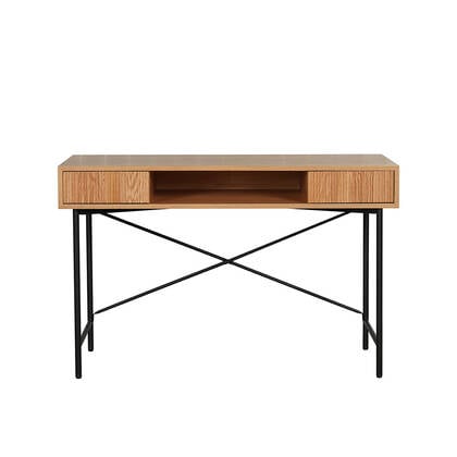 Bronx71 Bureau Maury blank eiken 120x55x77 cm Bruin