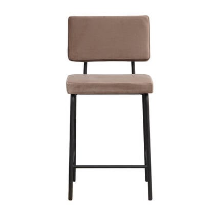 Bronx71 Velvet barkruk Espen 64-77 cm - Barkrukken set van 2 Taupe
