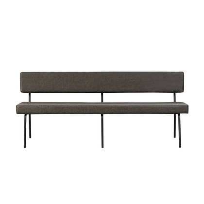 Bronx71 Industriële eetkamerbank Espen antraciet eco-leer 190 cm Grijs
