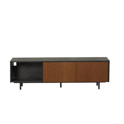 Bronx71 Tv-meubel Ray zwart|rustiek eiken 150 cm Bruin