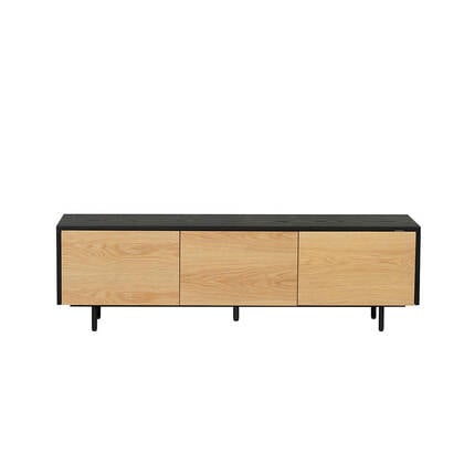 Bronx71 Tv-meubel Thomas zwart|blank eiken 150 cm Bruin