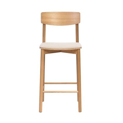Bronx71 Scandinavische barkruk Jane naturel eiken| off white 80 cm Wit