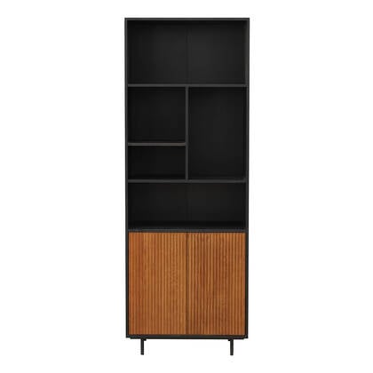 Bronx71 Wandkast Bradley zwart|rustiek eiken 80x220 cm