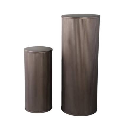 PTMD Zuil Midda - 38x38x100 cm - Staal - Grijs - Set van 2