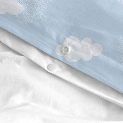 Clouds Dekbedovertrek wieg 2-delig Blauw Basic Kids, Blauw, 100% katoen, de kwaliteit van 150 TC