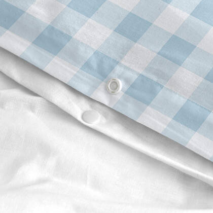 Vichy Dekbedovertrek wieg 2-delig Blauw Basic Kids, Blauw, 100% katoen, de kwaliteit van 150 hilos