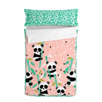 Panda garden Noordse tas Moshi Moshi, Rosa, 100% Katoen (buitenkant) 100% Polyester (vulling), de kwaliteit van 150 TC Roze