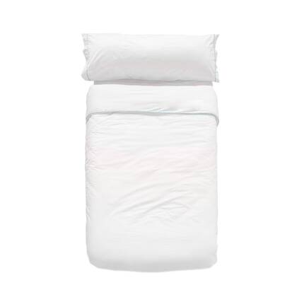 Essential Dekbedovertrek 2-delig 140x200 cm (Bed 80) Blauw Basic Kids, Blauw, 100% katoen, de kwaliteit van 150 TC