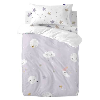 Moons Dekbedovertrek 2-delig 115x145 cm (Maxiledikant) Moshi Moshi, Veelkleurig, 100% katoen, de kwaliteit van 150 TC Multicolor