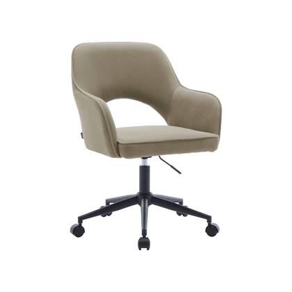 sweeek - Corduroy bureaustoel met wielen Beige