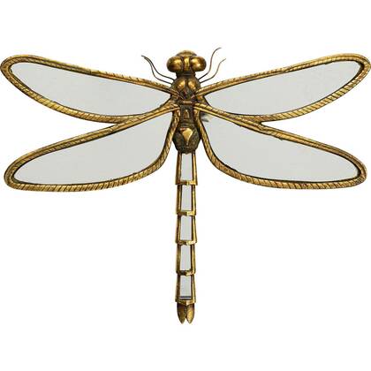 Wanddecoratie spiegel libel 47cm Kare Design Goud