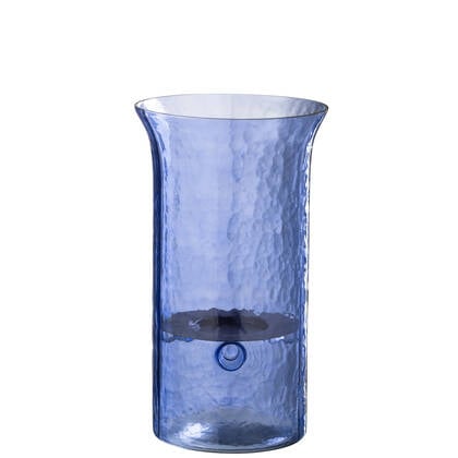 J-Line windlicht Tarifa - glas - blauw - small
