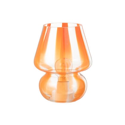 J-Line Tafellamp Strepen Glas Transparant|Oranje Large