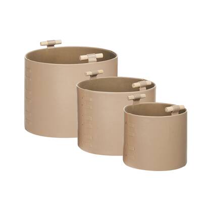Beliani - ARAM - Opbergmanden set van 3 - Beige - Kunstleer