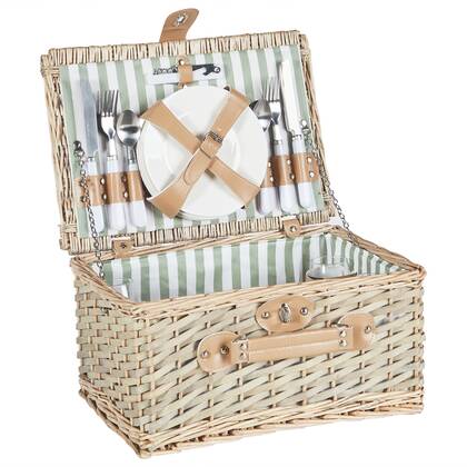 Beliani - CLEMENTINE - Picknickmand voor 4 - Natuurlijk - Wilgenhout Beige
