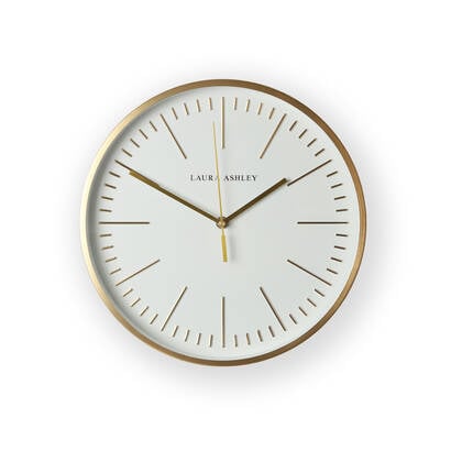 Laura Ashley Glenn Klok - Streep - 30,5x30,5cm - Goud Goud, Wit
