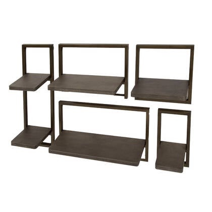 Fraaai Nowi wandschap set van 5 - antiek Brons