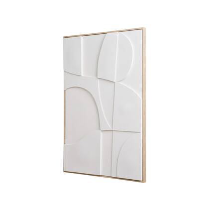 Artichok Eefke reliëf wanddecoratie No.2 - 90 x 60 cm Wit