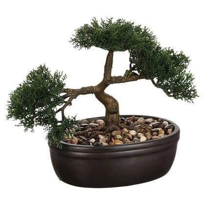 Atmosphera Kunstplant - Bonsai boom- in keramische pot - 23 cm Zwart