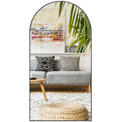 MISOU Wandspiegel Zwart Grote Staande Spiegel Vloerspiegel Wanddeco...