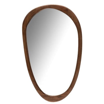 J-Line spiegel Onregelmatig - hout - donker - large - 51 x 83 cm Bruin