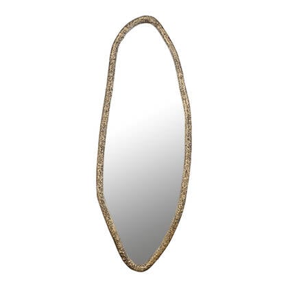 PTMD Paislie Brass Organic Shaped Mirror Oval Goud