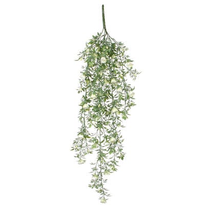 Mica Decorations Roos Kunst Hangplant - H73 cm - Wit Crème