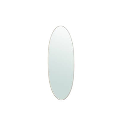 PTMD Serine White Steel Oval Mirror Small Wit